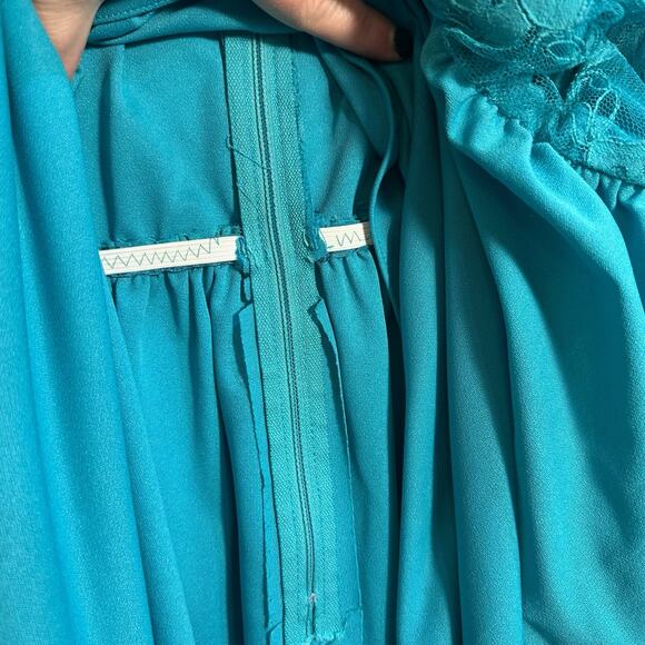 Handmade VTG Lace Dress SZ 10 Long Romantic Feminine Floral Cottagecore Fairy - Picture 10 of 16